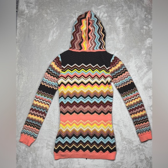 Missoni X Target Chevron Knit Long Sleeves Longline Full Zip Hoodie Jacket Large - Picture 12 of 16